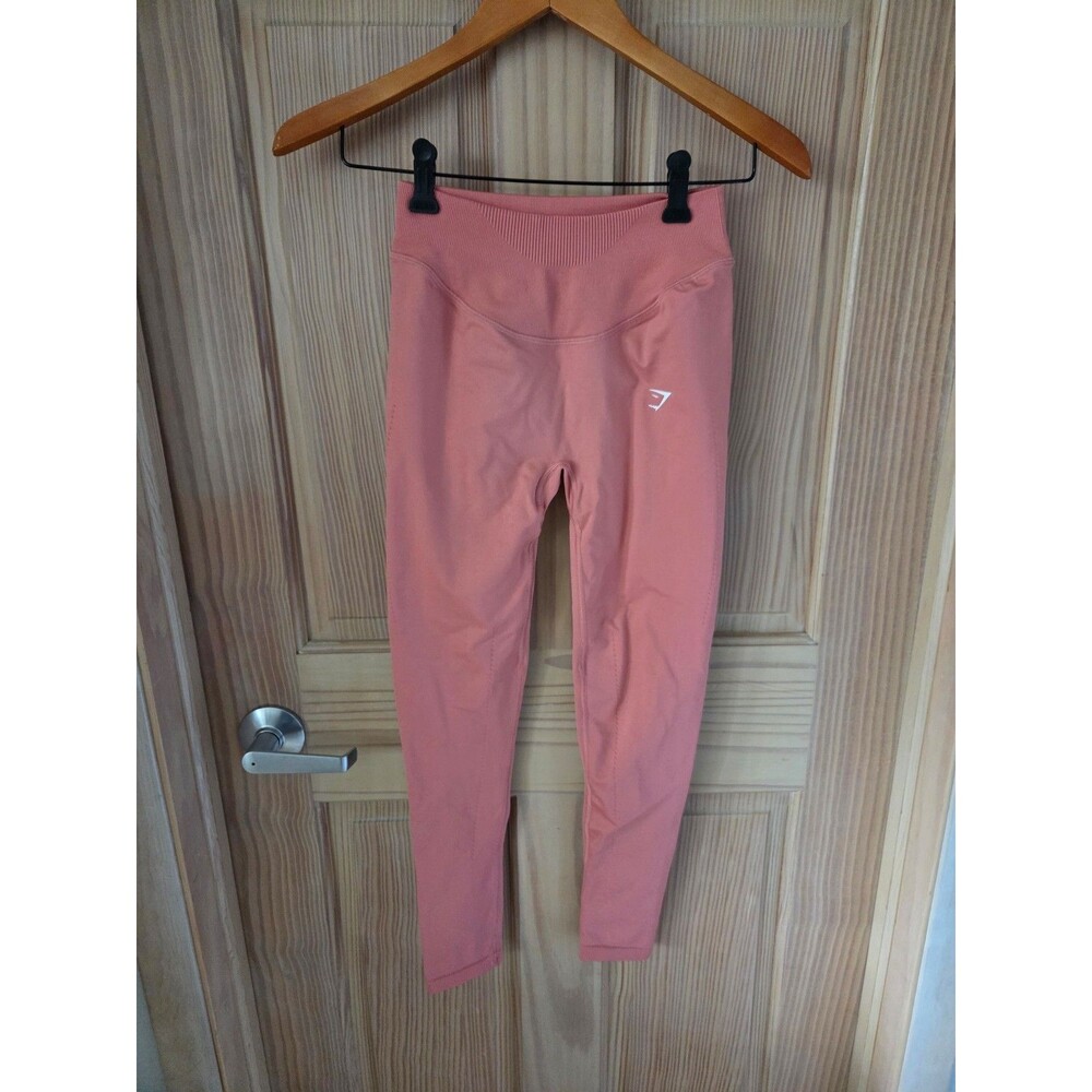 Gymshark Women's Coral Pink Leggings Workout Lifting Athletic Athleisure Small ?